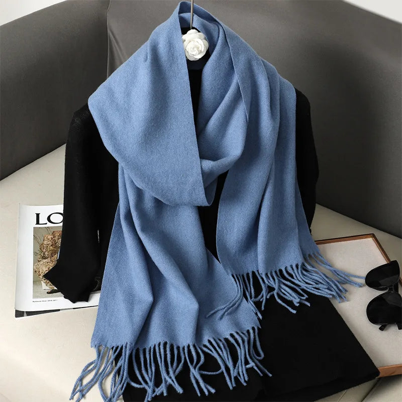 Women's Winter Scarf Warm Long Pashmina Shawl with Tassels