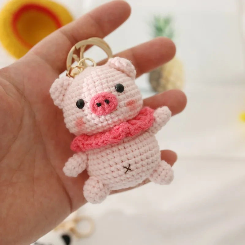 Rabbit Keychain Cute Crochet Animal Keyring for Bags and Gifts
