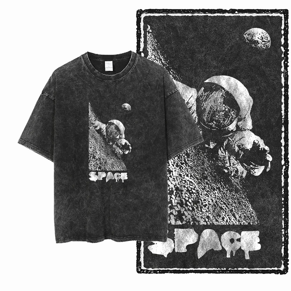 Space T Shirt for Men  Astronaut Graphic Cotton Tee