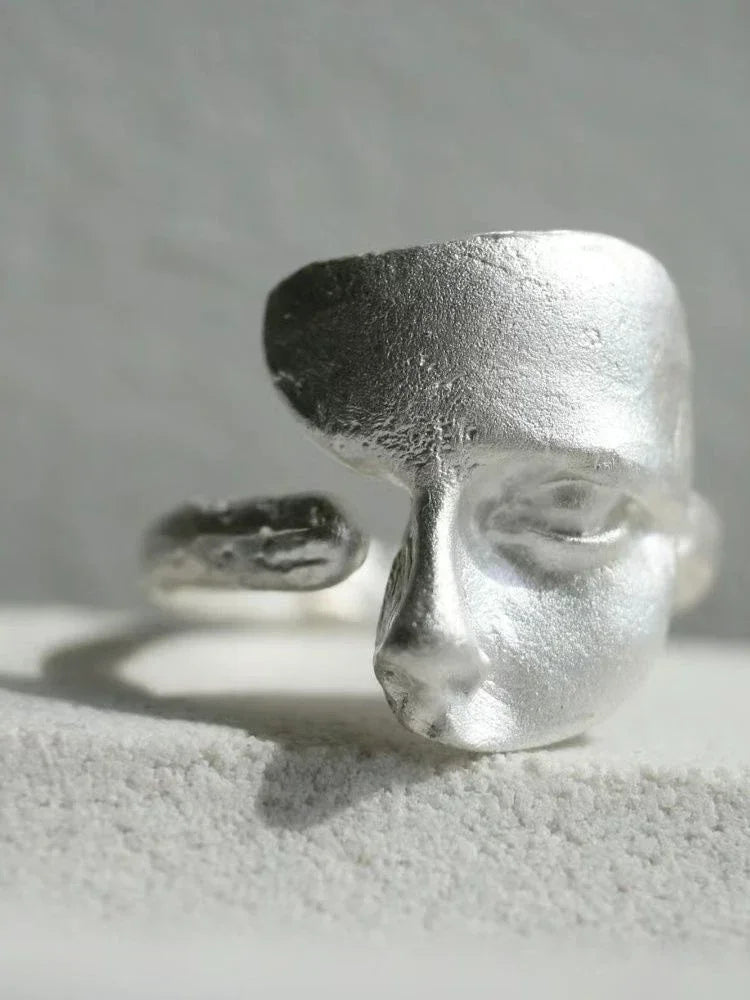 Gothic Face Ring – Adjustable Masked Face Open Ring
