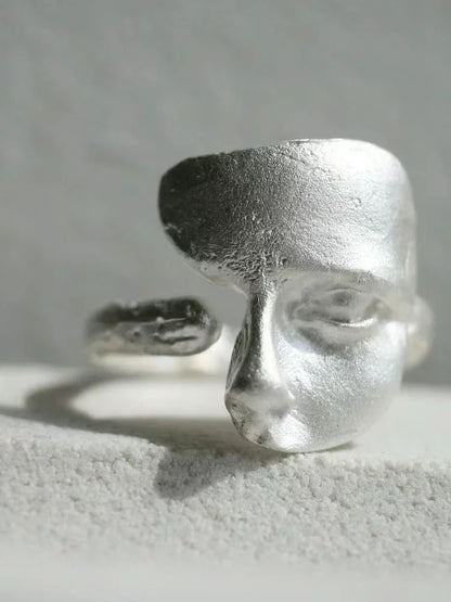 Gothic Face Ring – Adjustable Masked Face Open Ring