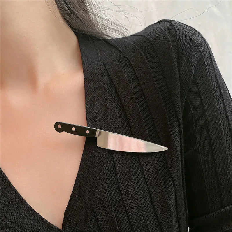 Gothic Hair Clips, Knife-Shaped Alloy Hairpins for Cosplay