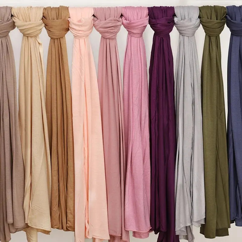 Cotton Hijab Scarf Soft Jersey Muslim Head Wrap for Women