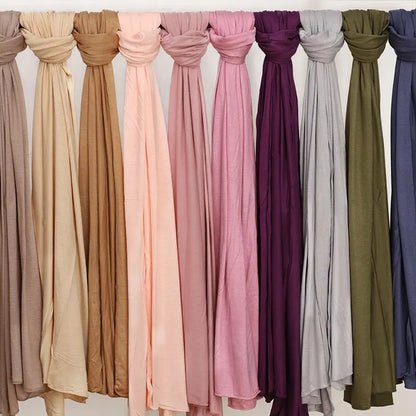 Cotton Hijab Scarf Soft Jersey Muslim Head Wrap for Women