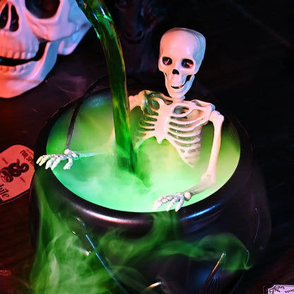 Halloween Witch Cauldron with LED Lights and Fog Effect