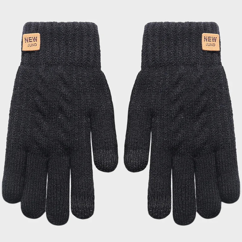 Touchscreen Winter Gloves for Men, Fleece Lined Knitted