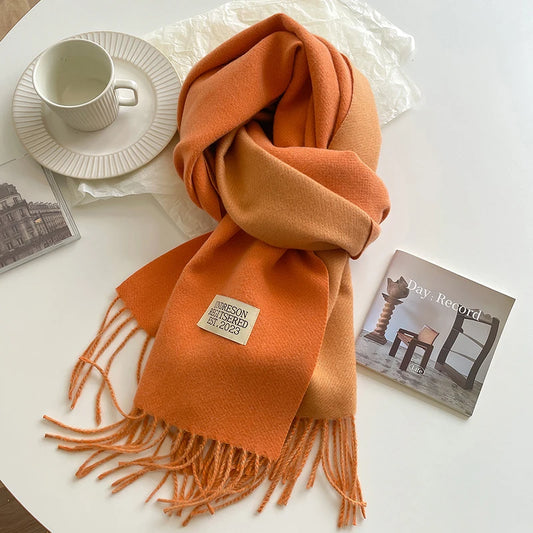 Women's Winter Scarf – Cashmere Feel Tassel Shawl Wrap