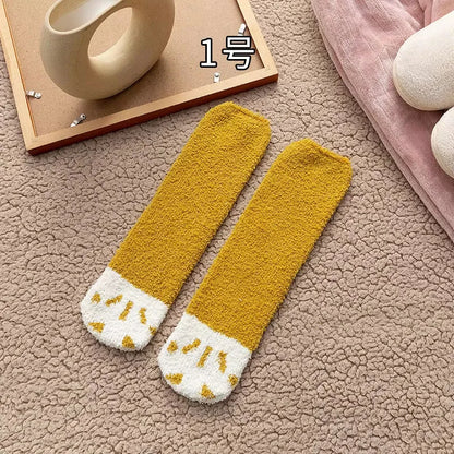 Women's Winter Socks Coral Velvet Warm Fuzzy Floor Socks 2-Pair