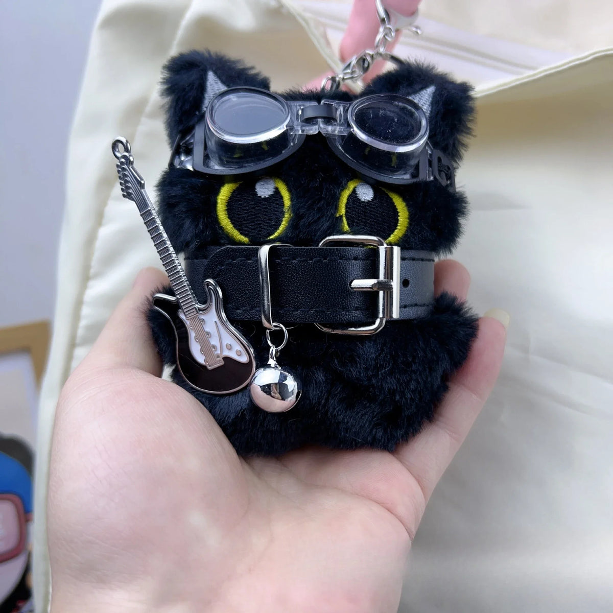 Plush Cat Keychain Black Cat Bag Charm Soft Cute Accessory