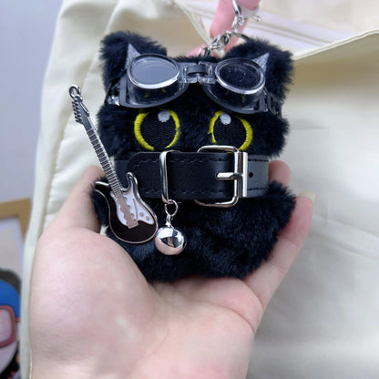 Black Cat Keychain Plush Bag Charm Cute Punk Style Accessory