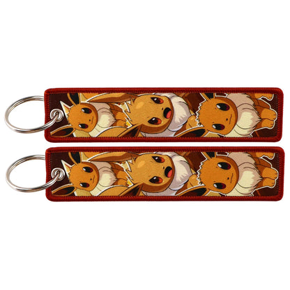 Embroidered Keychain Double-Sided Key Fob for Car & Motorcycle