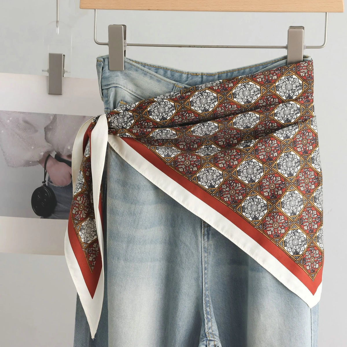 Women’s Scarf Triangular Tie Dye Head Scarf for Spring