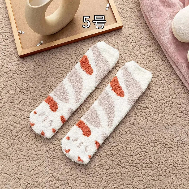 Women's Winter Socks Coral Velvet Warm Fuzzy Floor Socks 2-Pair