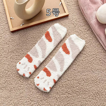 Women's Winter Socks Coral Velvet Warm Fuzzy Floor Socks 2-Pair