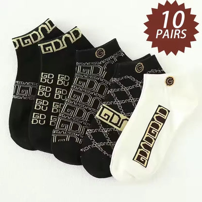 Men's Low Cut Socks Breathable Lightweight Moisture Wicking 5-Pair
