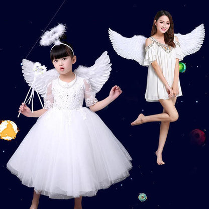 Angel Feather Wings with Elastic Straps for Halloween & Cosplay