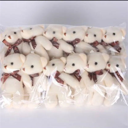 Mini Teddy Bear Keychain, Soft Plush Bag Charm, 12-Piece Set