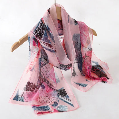 Chiffon Scarf for Women, 50×160cm Lightweight Summer Shawl