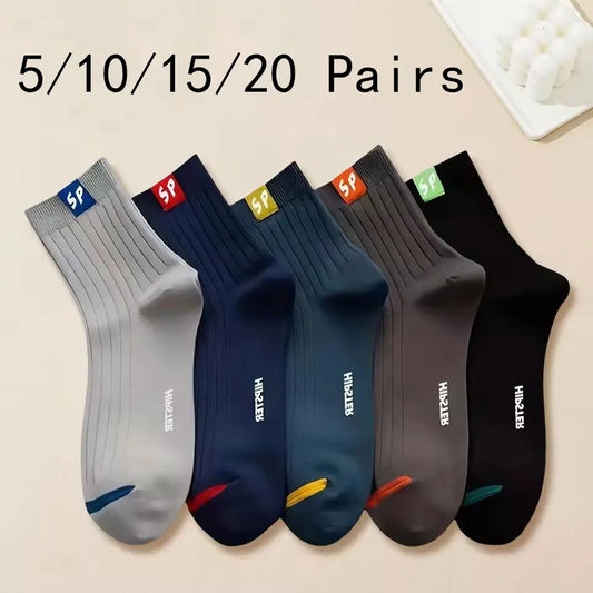 Men’s Cotton Socks, Breathable Sports Casual Socks 5 Pairs