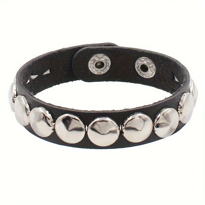 Gothic Punk Bracelet, Multi Chain Leather Bracelet for Halloween
