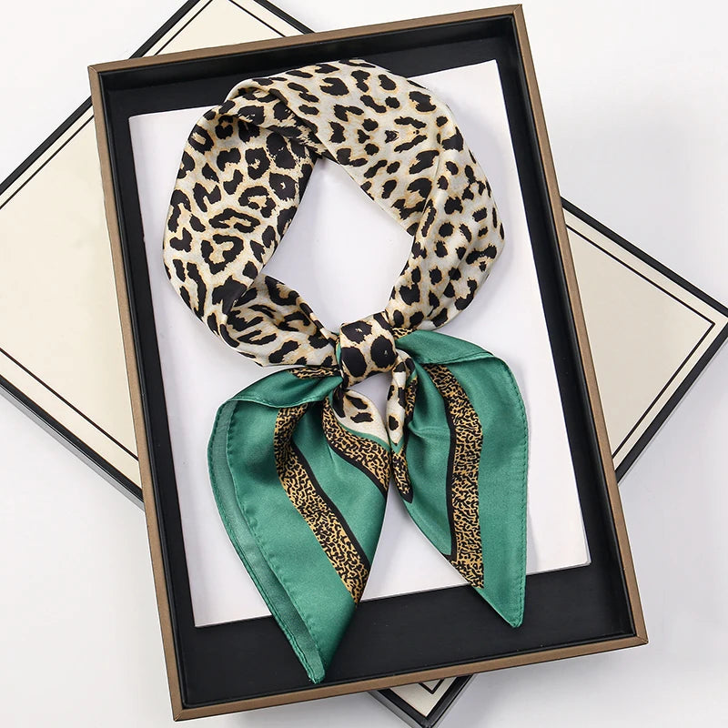 Women’s Square Scarf 70x70cm – Silk Feel Printed Hair Wrap