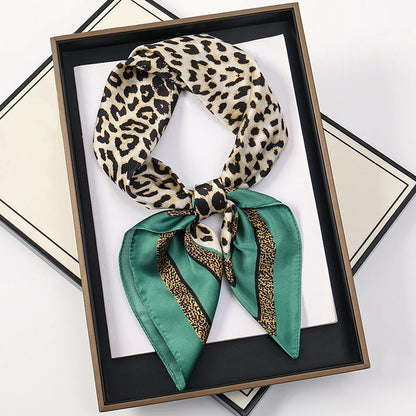 Women’s Square Scarf 70x70cm – Silk Feel Printed Hair Wrap