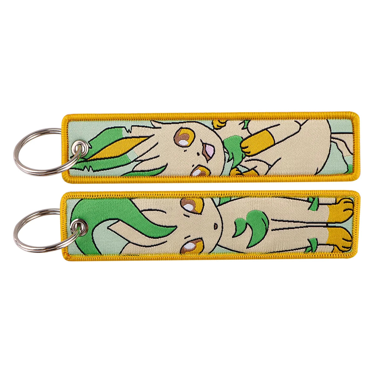 Embroidered Keychain Double-Sided Key Fob for Car & Motorcycle