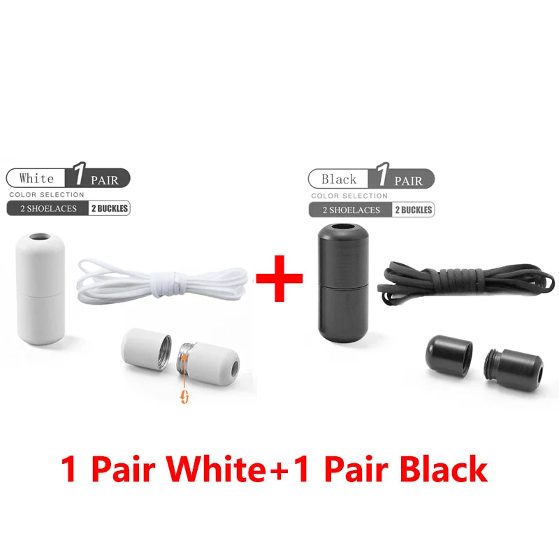 No Tie Shoelaces Elastic Quick Lock Laces for Kids & Adults