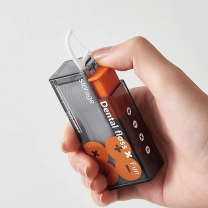 Portable Floss Dispenser with 10 Floss Picks Reusable Travel Case