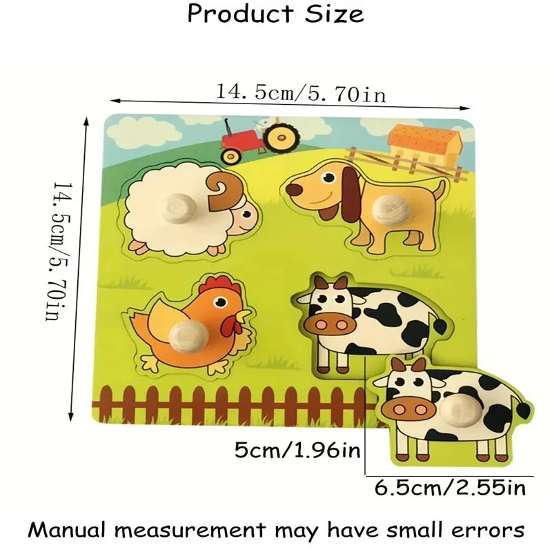 Wooden Montessori Puzzle for Toddlers – Educational Shape Matching Toy