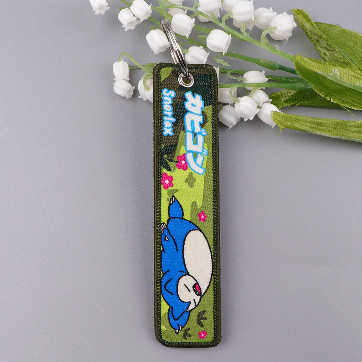 Embroidered Keychain Double-Sided Key Fob for Car & Motorcycle