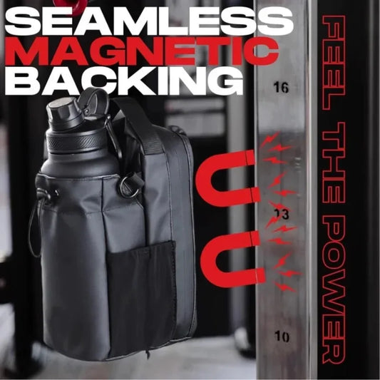 Magnetic Gym Bag Large Capacity with Phone Pocket & Water Bottle Pouch