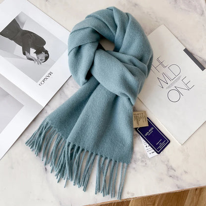 Wool Winter Scarf – 100% Wool Warm Solid Color Wrap