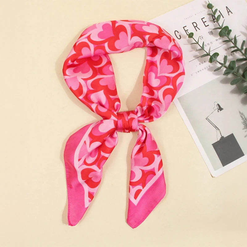 Women's Square Scarf 70x70cm Satin Print Wrap