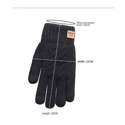 Touchscreen Winter Gloves for Men, Fleece Lined Knitted