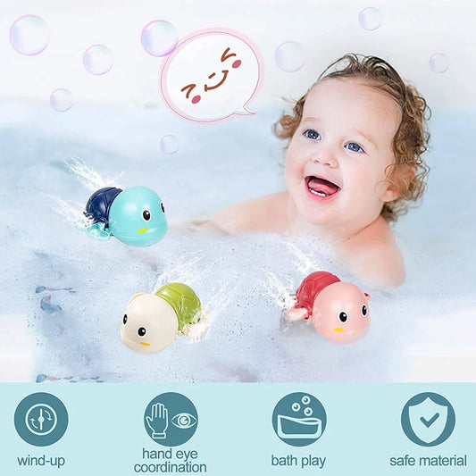 Baby Bath Toys Wind Up Swimming Turtle and Whale Water Toy