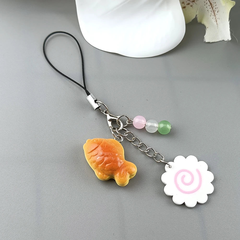 Cute Phone Charm Acrylic Food Keychain Bag Accessory
