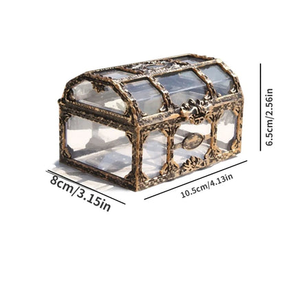 Pirate Treasure Box, Transparent Jewelry and Trinket Storage Chest