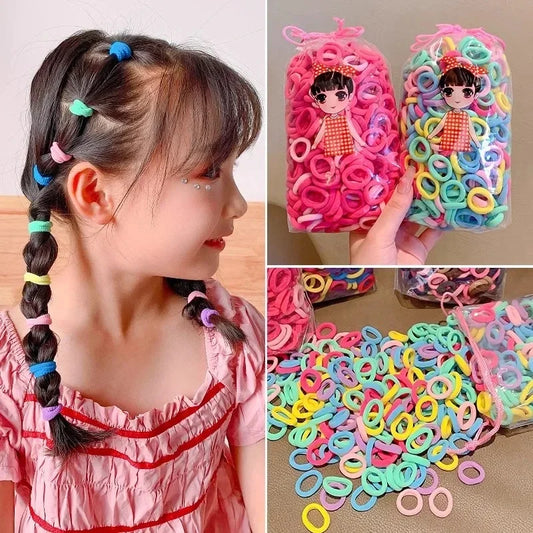 Small Hair Ties for Girls – Colorful Nylon Hair Bands