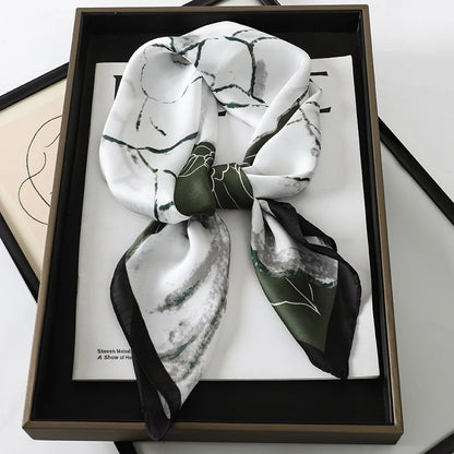 Women's Square Scarf 70x70cm Satin Print Wrap