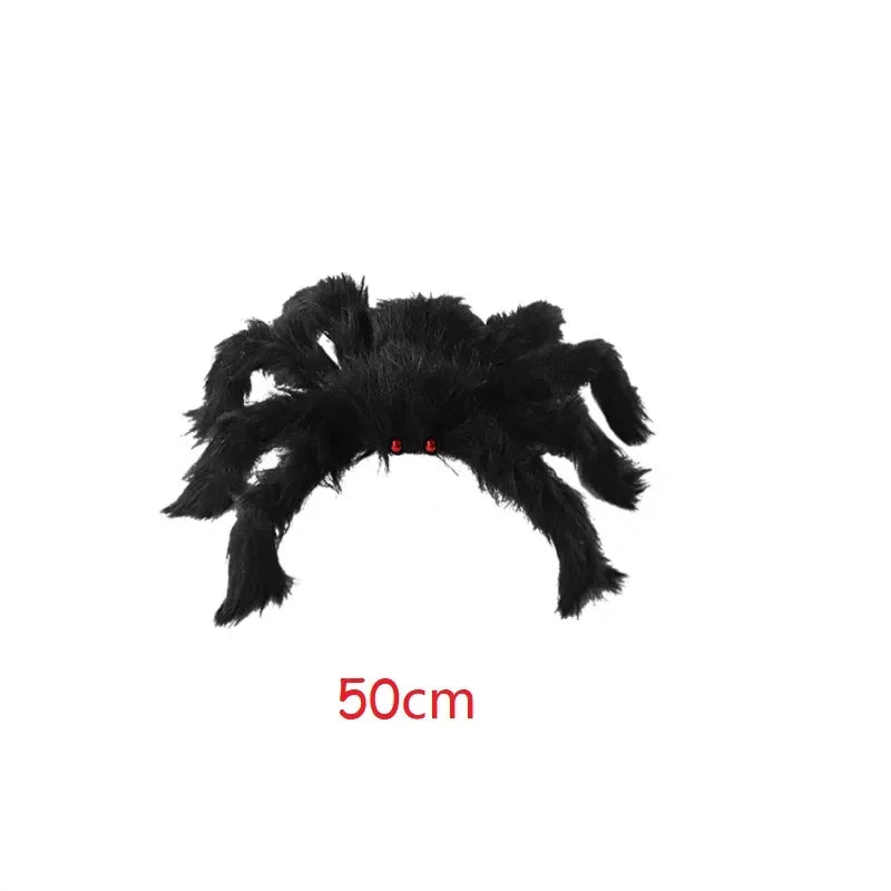 Large Halloween Spider Decoration Plush Black Spider for Haunted Houses