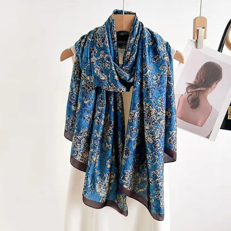 Women's Polyester Scarf, Soft Long Shawl for Beach & Everyday Wear