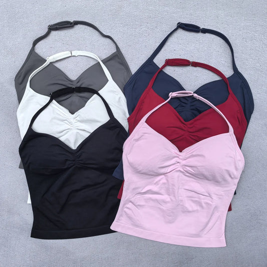 Women's Workout Tank Top Built-In Bra Sleeveless Yoga Gym Top