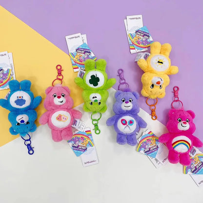 Rainbow Bear Plush Keychain  Cute Plush Bag Charm