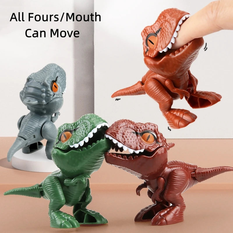 Dinosaur Finger Toy for Kids, Interactive Triceratops & T-Rex Model