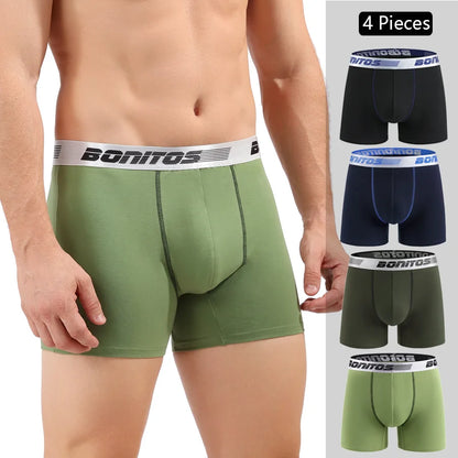 Men's Boxer Shorts Cotton Stretch Underwear 4-Pack
