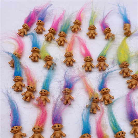 Vintage Troll Dolls, Cute Plastic Figures for Desk Decoration