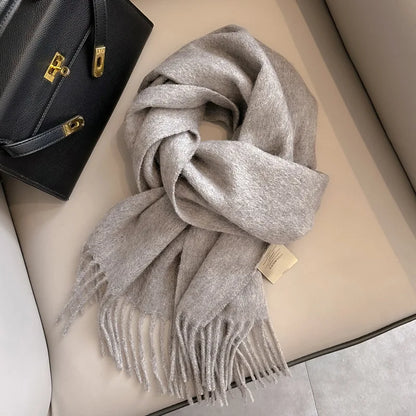 Wool Winter Scarf – 100% Wool Warm Solid Color Wrap
