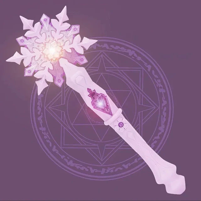Light Up Wand Toy for Kids, Glowing Princess Snowflake Wand