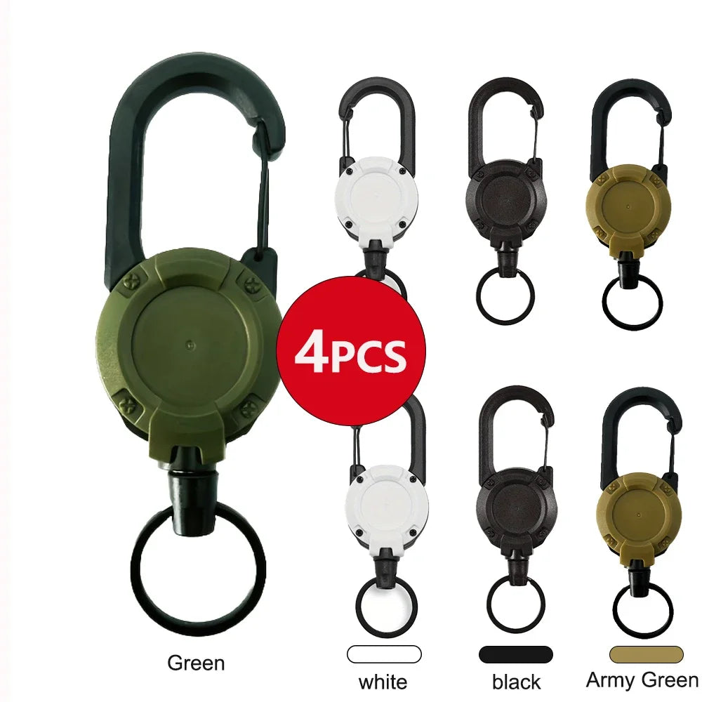 Badge Reel Keychain Retractable Holder with Carabiner Clip